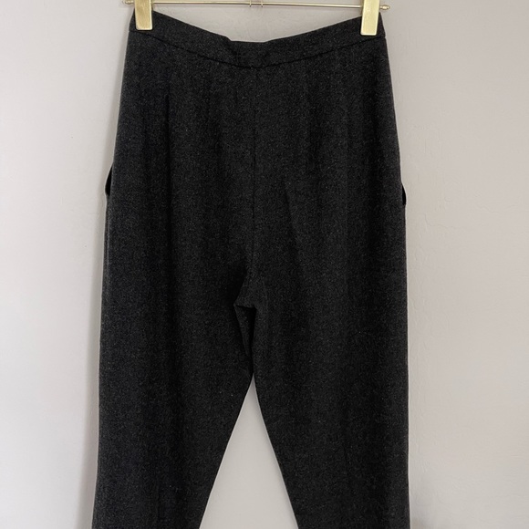DONNA KARAN NEW YORK High Waist Pintuck 100% Cashmere Pants Size 6 - Picture 2 of 9